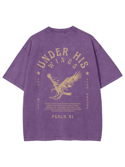 Under His Wings Unisex Washed T-Shirt