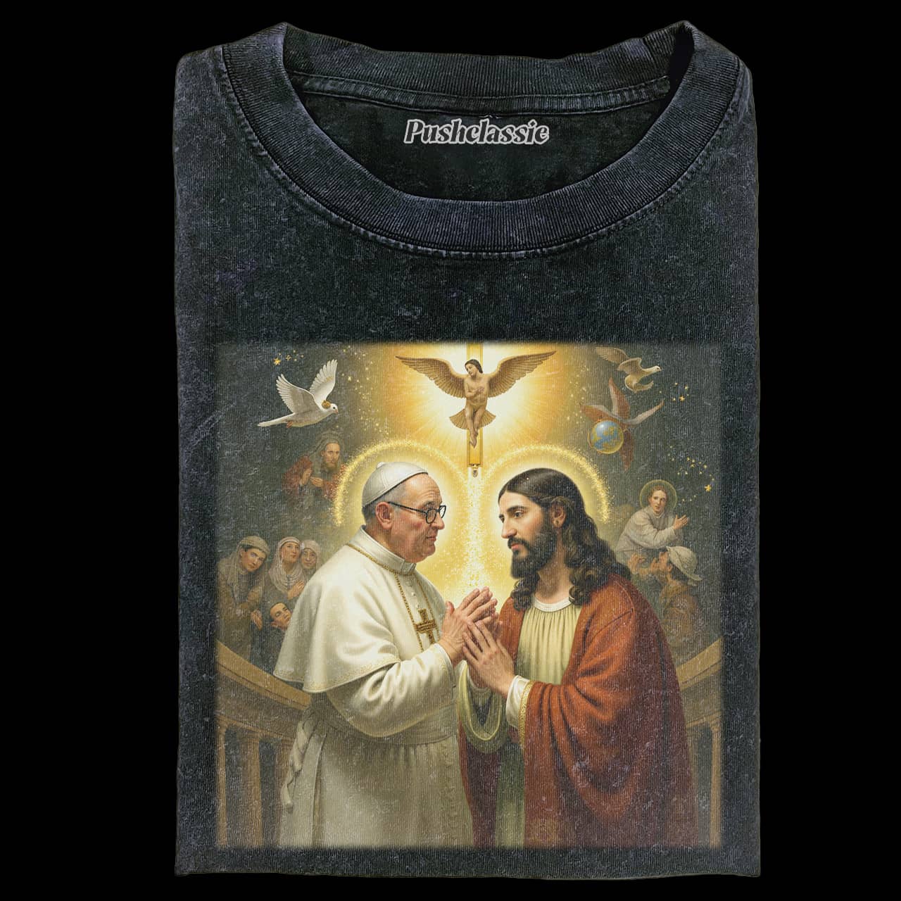 THE JESUS AND POPE FRANCIS WASHED T-SHIRT