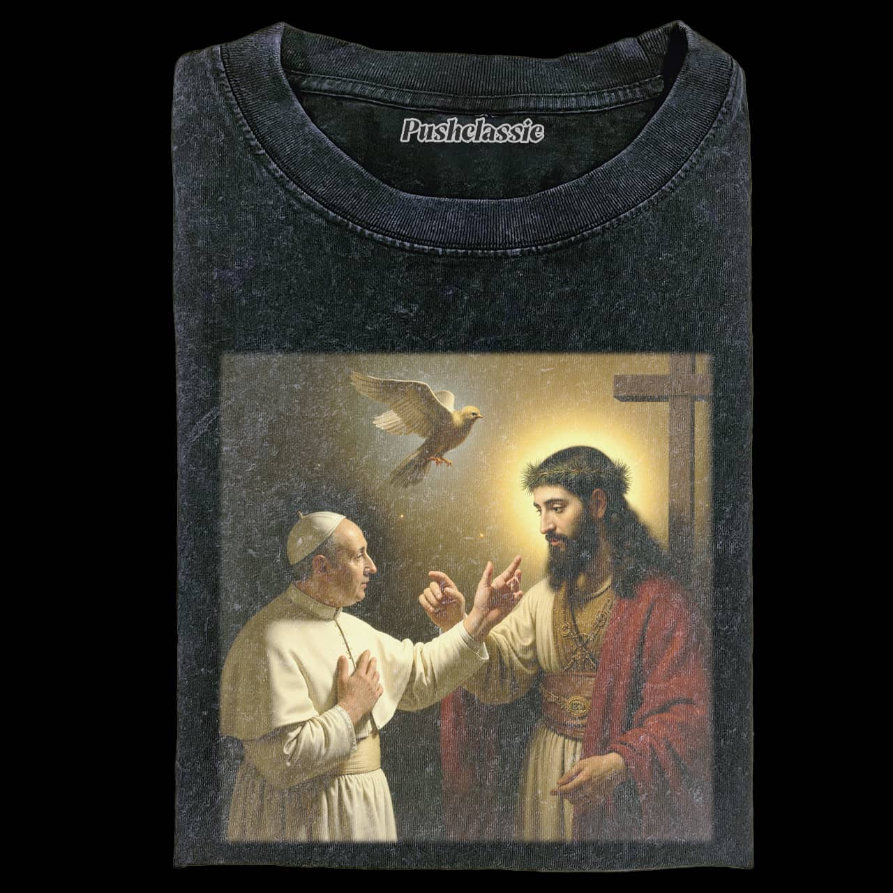 THE JESUS AND POPE FRANCIS WASHED T-SHIRT