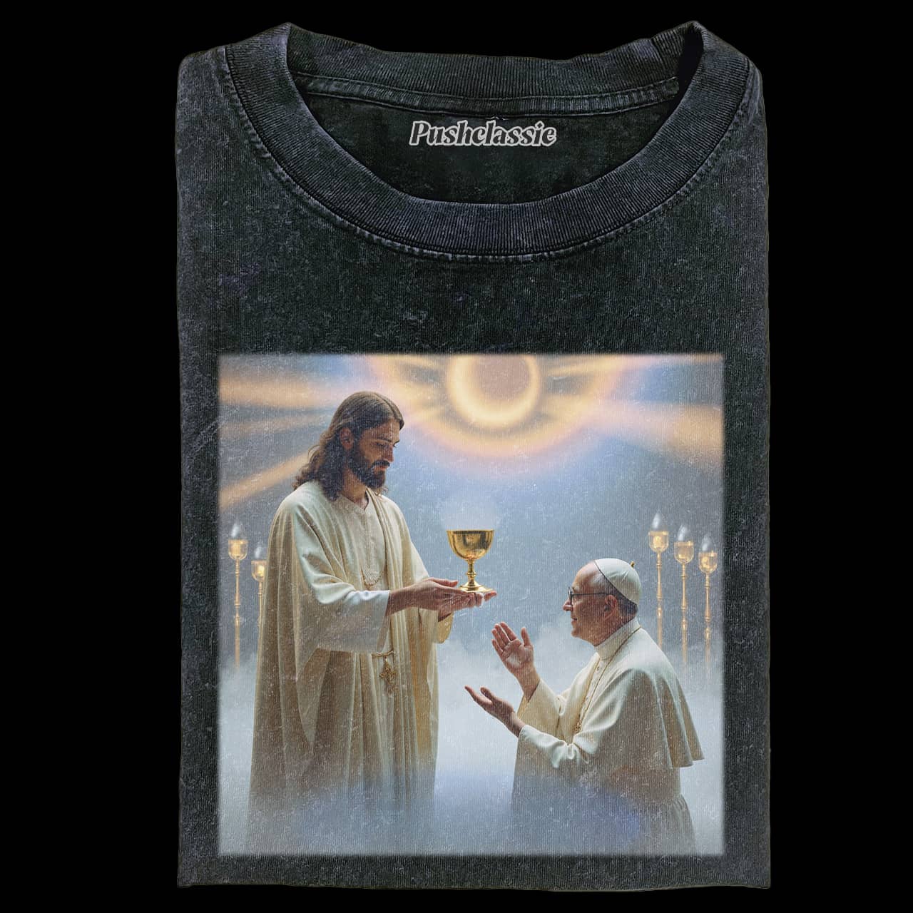 THE JESUS AND POPE FRANCIS WASHED T-SHIRT
