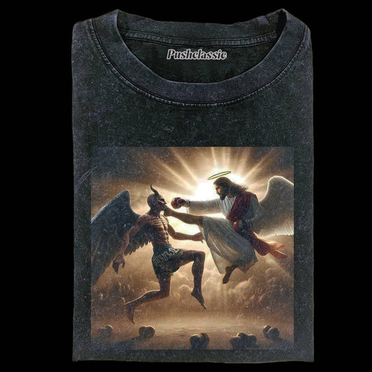 THE JESUS FUNNY WASHED T-SHIRT