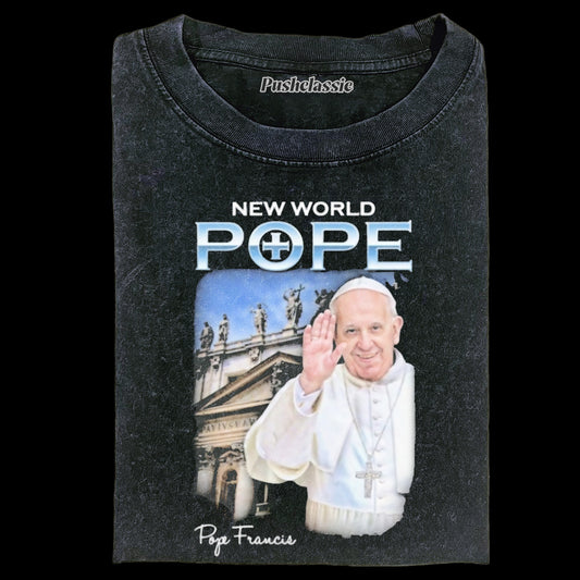 THE POPE FRANCIS WASHED T-SHIRT