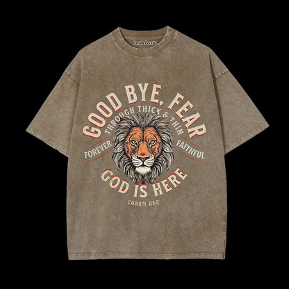 THE GOD LION WASHED T-SHIRT