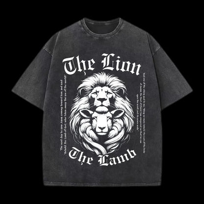 THE LION THE LAMB CHRISTIAN WASHED T-SHIRT