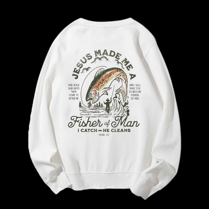 Jesus Made Me A Fisher Of Man Crewneck Sweatshirt