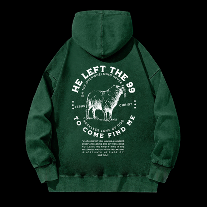 He Left The 99 Washed Hoodie