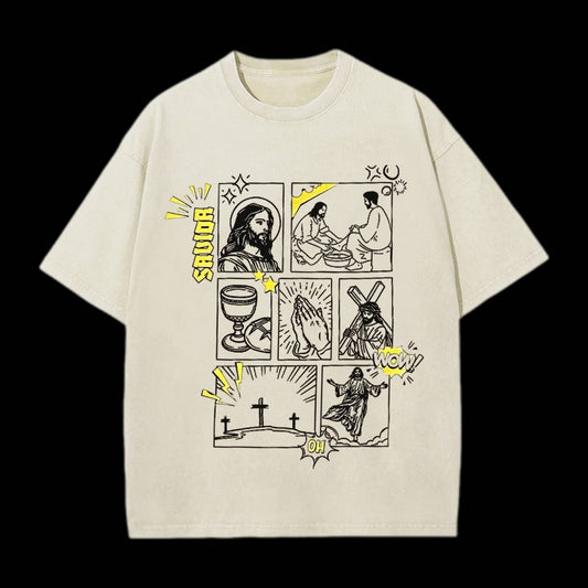 Resurrection Graphic Faith Christian Washed T-Shirt