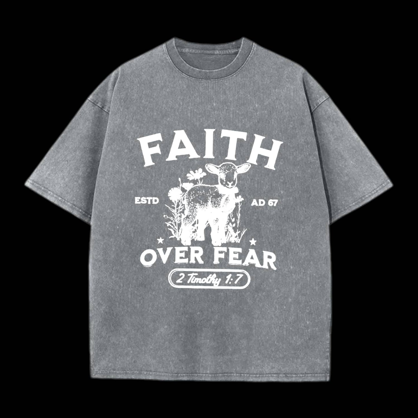 Faith Over Fear Christian Washed T-Shirt