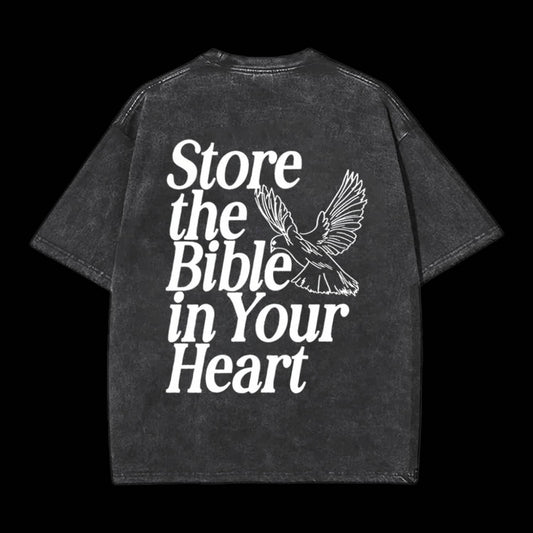 Store The Bible In Your Heart Christian Tee