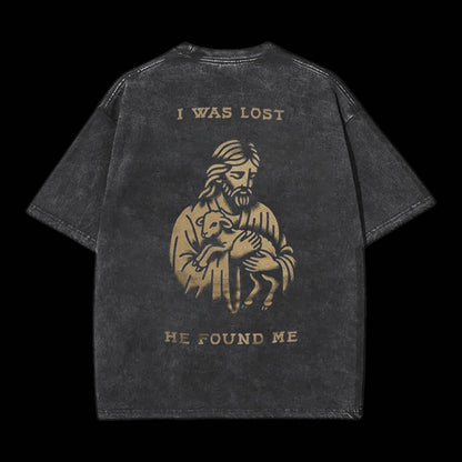 I Was Lost He Found Me Printed Men's Tee