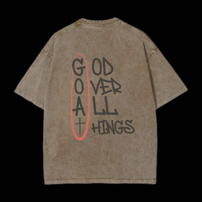 God Over All Things Washed Distressed Tee