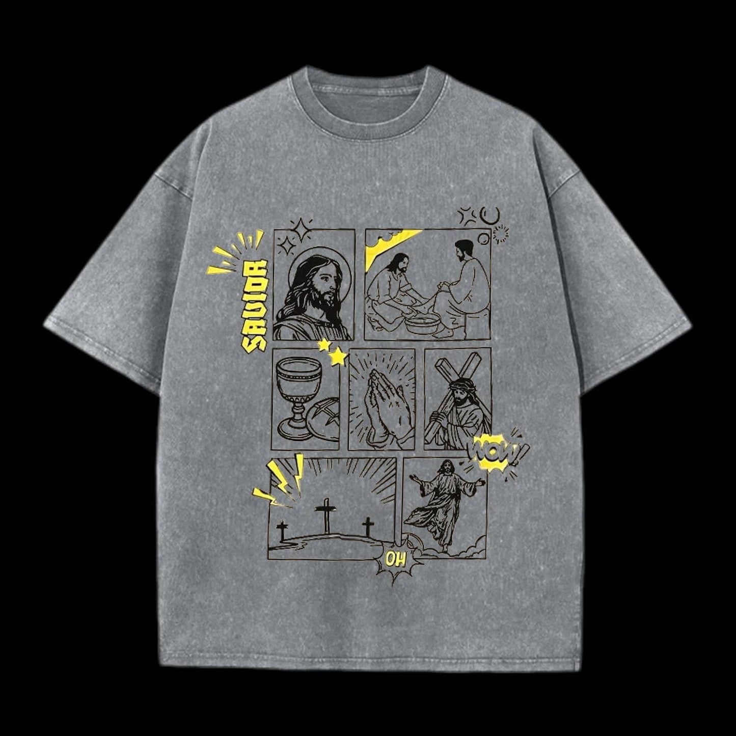 Resurrection Graphic Faith Christian Washed T-Shirt