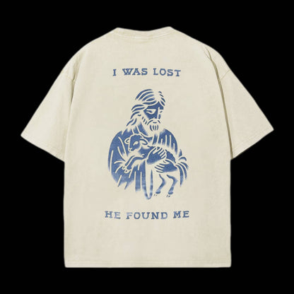 I Was Lost He Found Me Printed Men's Tee