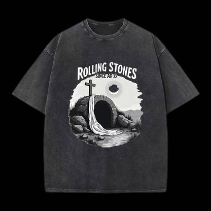 He is Risen Rolling Stones Christian Tee