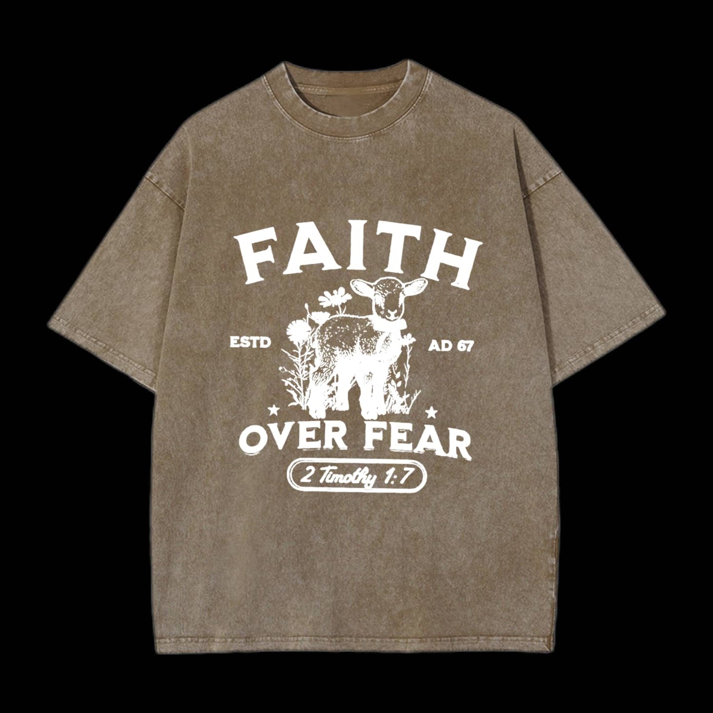 Faith Over Fear Christian Washed T-Shirt