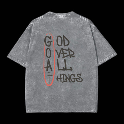 God Over All Things Washed Distressed Tee