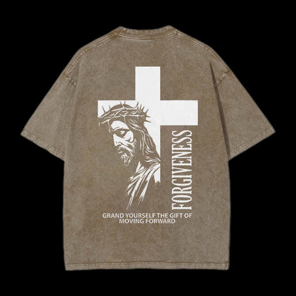 Forgiveness Washed Distressed Short Sleeve T-Shirt