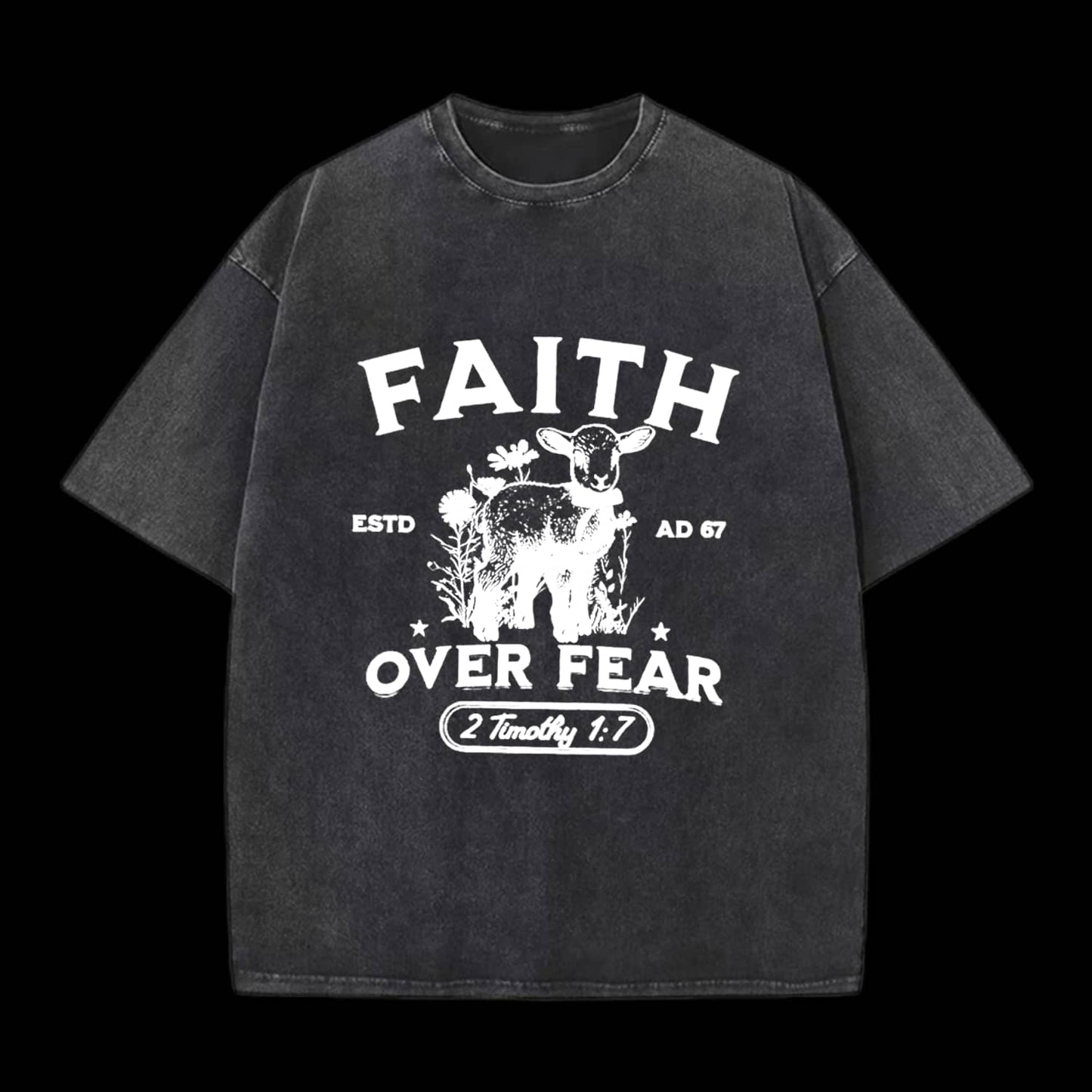 Faith Over Fear Christian Washed T-Shirt