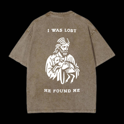 I Was Lost He Found Me Printed Men's Tee