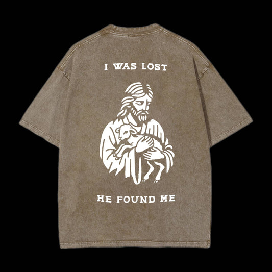 I Was Lost He Found Me Printed Men's Tee