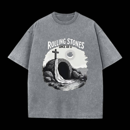 He is Risen Rolling Stones Christian Tee