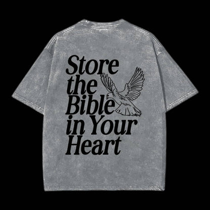 Store The Bible In Your Heart Christian Tee