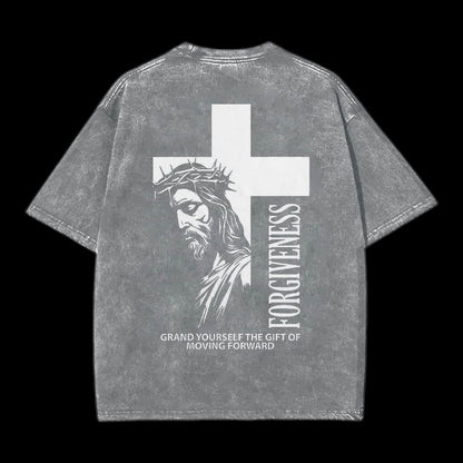 Forgiveness Washed Distressed Short Sleeve T-Shirt