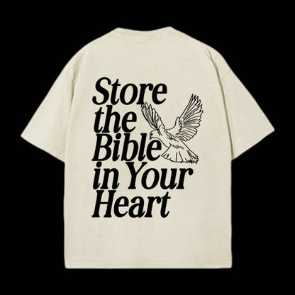 Store The Bible In Your Heart Christian Tee