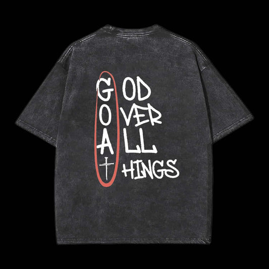 God Over All Things Washed Distressed Tee