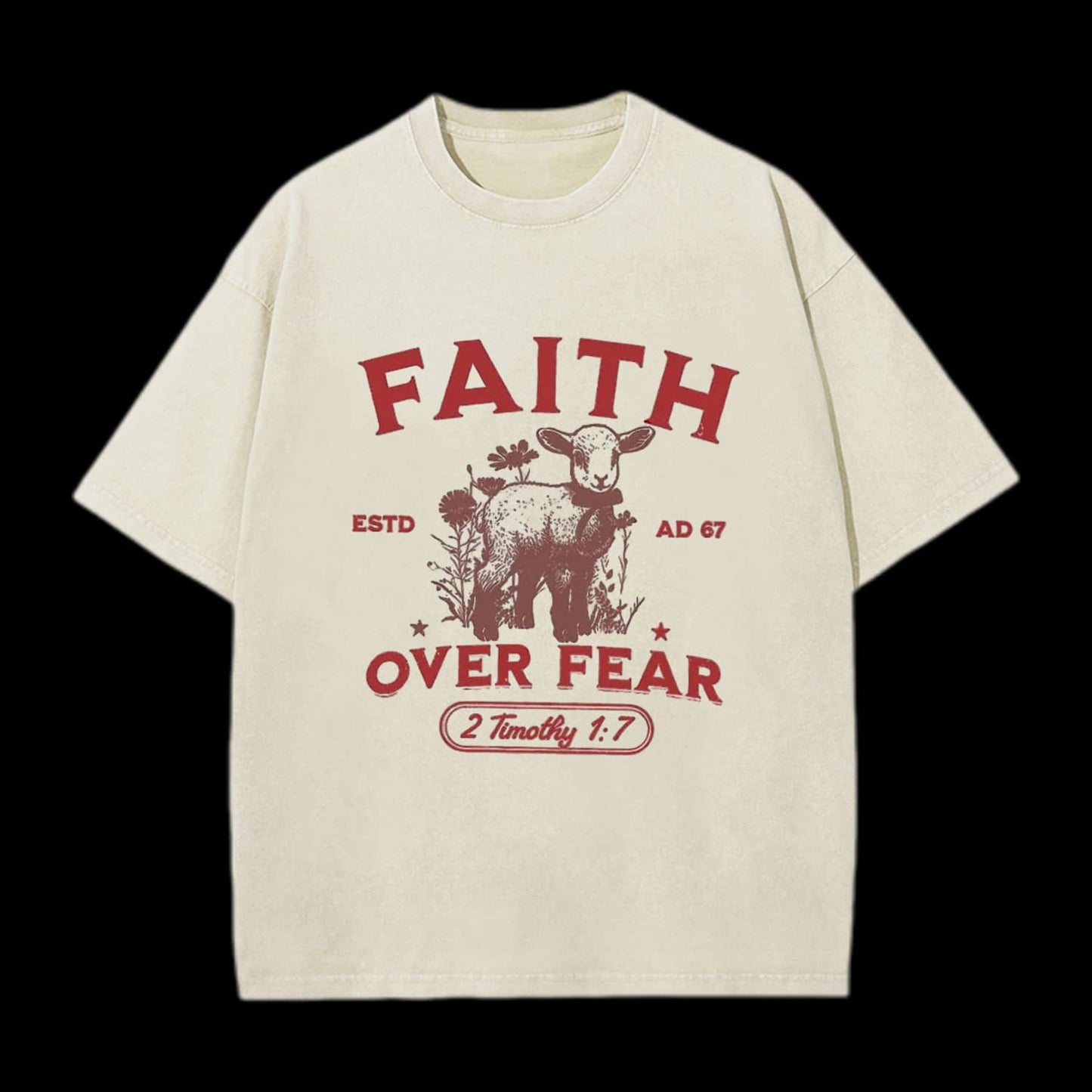Faith Over Fear Christian Washed T-Shirt