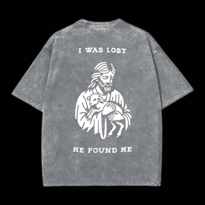 I Was Lost He Found Me Printed Men's Tee