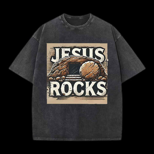 JESUS ROCKS CHRISTIAN TEE
