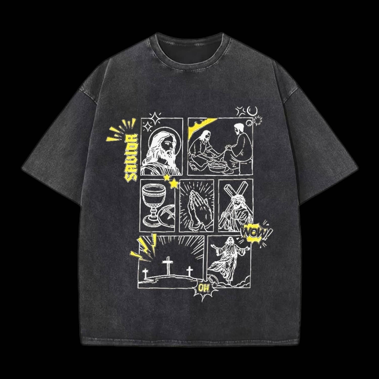 Resurrection Graphic Faith Christian Washed T-Shirt