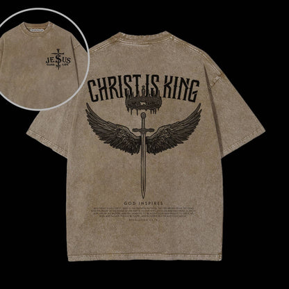 THE CHRIST IS KING WASHED T-SHIRT