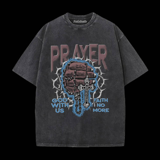 THE GOD WITH US FAITH ON MORE WASHED T-SHIRT