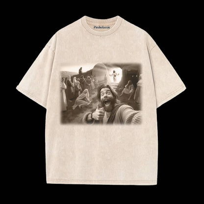THE JESUS SELFIE WASHED T-SHIRT