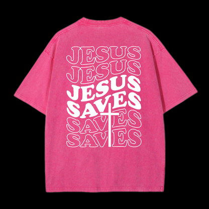 Jesus Saves Washed T-Shirt