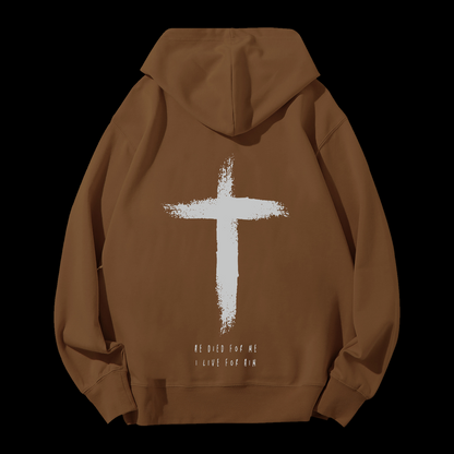 I Live For Him Drawstring Hoodie