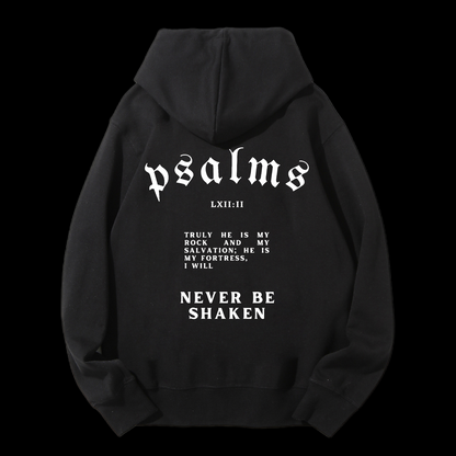 I Will Never Be Shaken Drawstring Hoodie