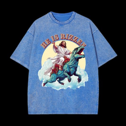He Is Rizzen' Washed T-Shirt