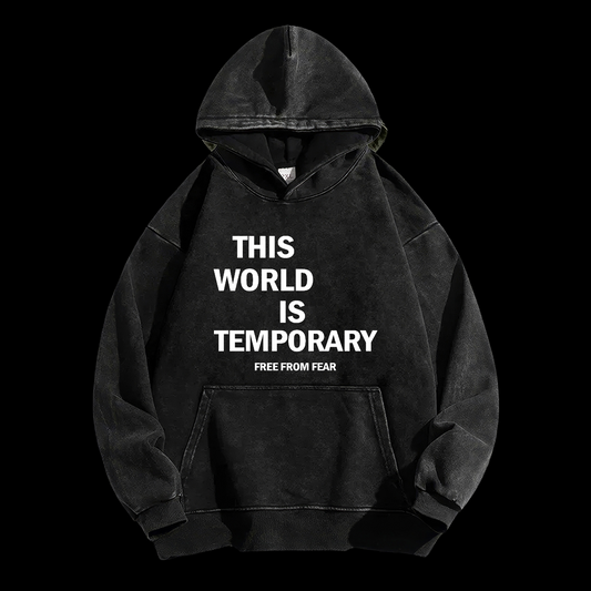 This World Is Temporary Washed Hoodie