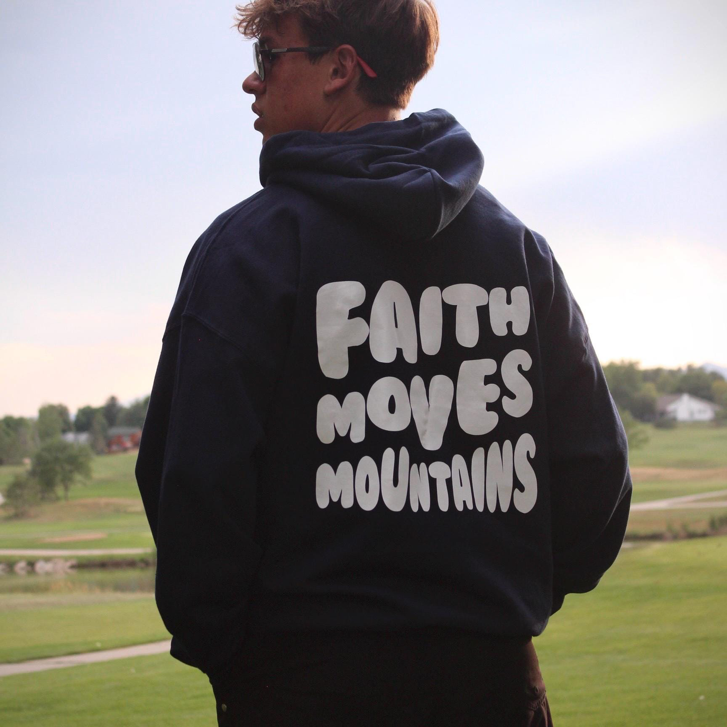 Faith Moves Mountains Drawstring Hoodie