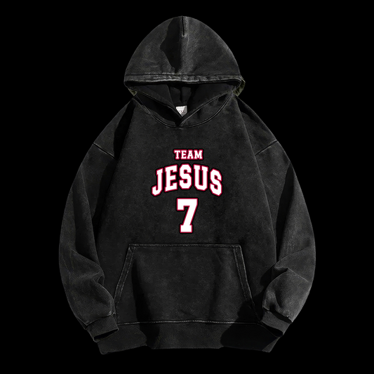 Team Jesus 7 Washed Hoodie