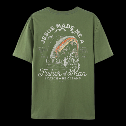 Jesus Made Me A Fisher Of Man Cotton T-Shirt