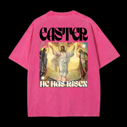 He Has Risen Washed T-Shirt