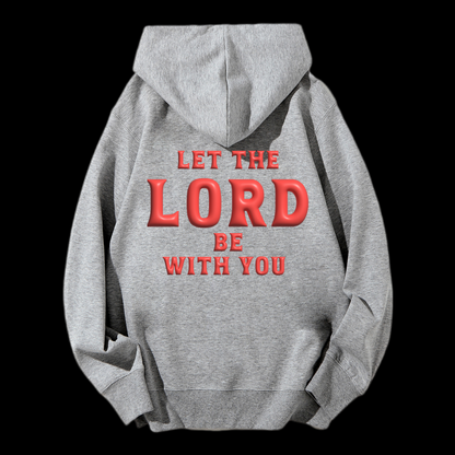 Let The Lord Be With You Puff Print Drawstring Hoodie