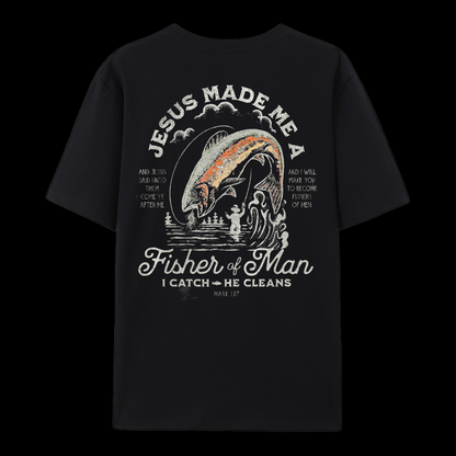 Jesus Made Me A Fisher Of Man Cotton T-Shirt
