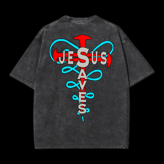 Jesus Saves Washed T-Shirt