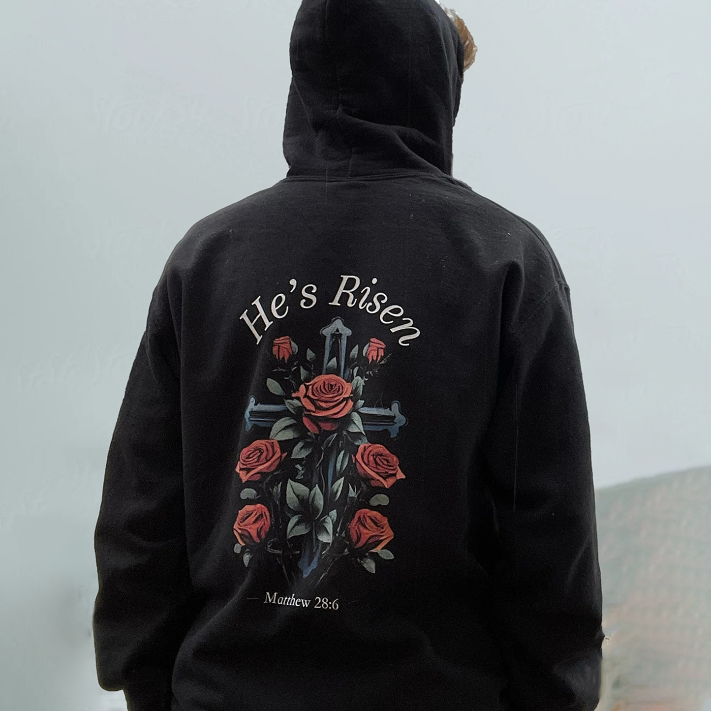 He's Risen Drawstring Hoodie