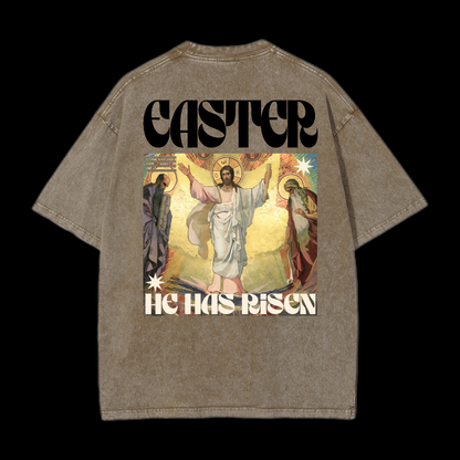 He Has Risen Washed T-Shirt